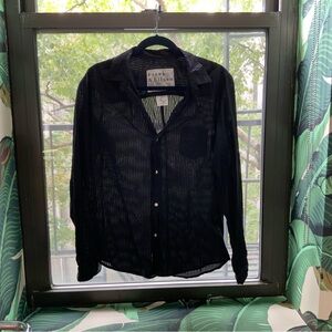 Frank and Eileen cotton striped black shirt